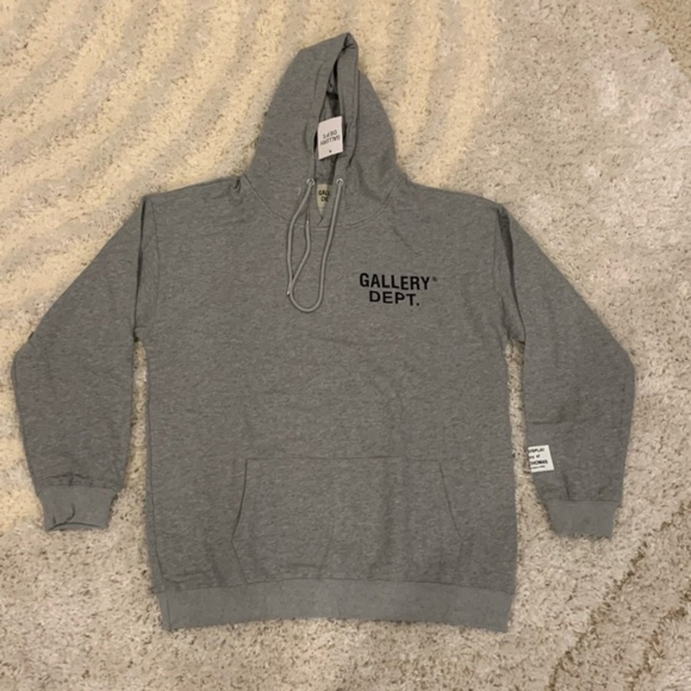 Gallery Dept Classic Big Logo Grey & Black Hoodie Men’s Size Large